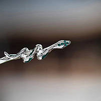 Китайська заколка шпилька змійка для волосся. Металева китайська паличка для волосся срібляста, фото 3