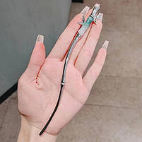 Шпилька срібляста для волосся з металу. Металева китайська паличка для волосся шпилька, фото 2