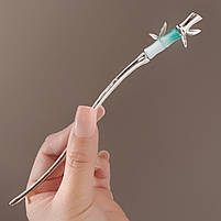 Шпилька срібляста для волосся з металу. Металева китайська паличка для волосся шпилька, фото 3