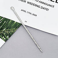 Палички металеві сірі для волосся. Шпилька паличка для волосся. Металева китайська шпилька для волосся, фото 3