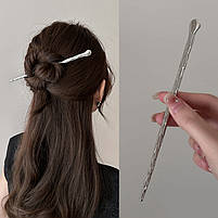 Палички металеві сірі для волосся. Шпилька паличка для волосся. Металева китайська шпилька для волосся, фото 6