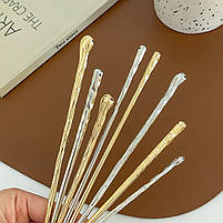 Палички металеві сірі для волосся. Шпилька паличка для волосся. Металева китайська шпилька для волосся, фото 7