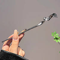 Китайські палички-шпильки з металу для волосся. Китайська паличка для волосся. Красиві палички для волосся, фото 4