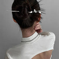 Китайські палички-шпильки з металу для волосся. Китайська паличка для волосся. Красиві палички для волосся, фото 5