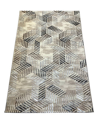 Ковер с комбинированым ворсом и термоусадкой Optima 2х4 м. Бежевый ...