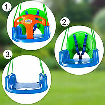 Дитячі садові гойдалки зі шлейками 3 в 1 MalPlay, фото 3