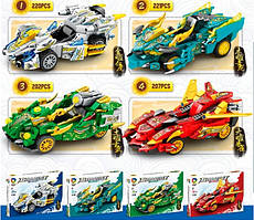 Конструктор JIQILE 47108 "Крута спортивна машина, спорткар, 4 різновиди" 202-221 деталі, ціна за 1 шт.