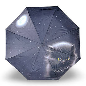 Дитяча парасолька складна напівавтомат Fiaba 25-028, Чорний котик