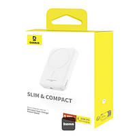 Повербанк бездротовий з MagSafe Baseus Magnetic Mini Air 6000mAh 20W Type-C білий (P10059002223-00), фото 2