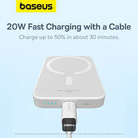 Повербанк бездротовий з MagSafe Baseus Magnetic Mini Air 6000mAh 20W Type-C білий (P10059002223-00), фото 9