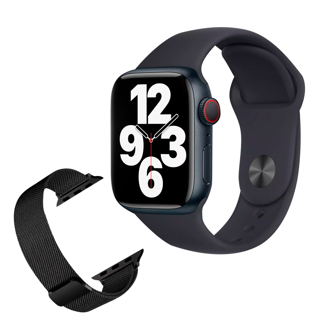 Смарт-годинник Smart Watch Series 9 Amoled 45 мм Чорний + металевий ремінець