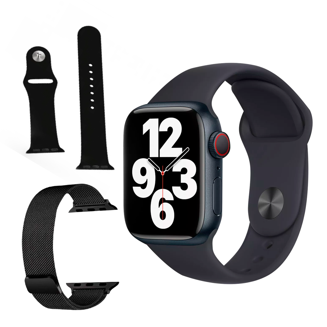 Смарт-годинник Smart Watch Series 9 Amoled 45 мм Чорний + з ремінцями силіконовим і металевим