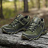 Чоловічі тактичні кросівки хакі шкіряні військові демісезонні, армійське взуття на весну осінь для зсу, розмір 40-45, фото 4