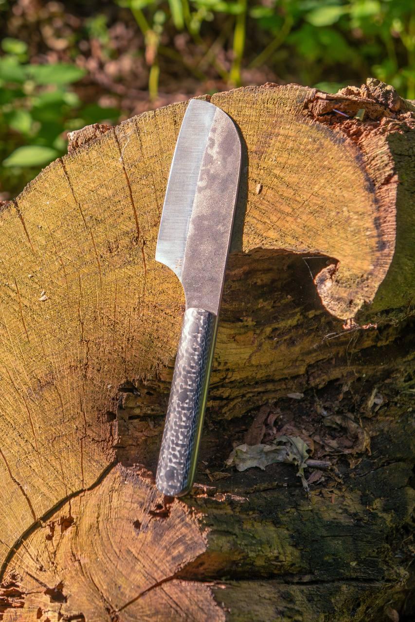 Кухонний ніж-сокирка «Міні-серб #1» зі сталі N690/60-61 HRC., фото 1