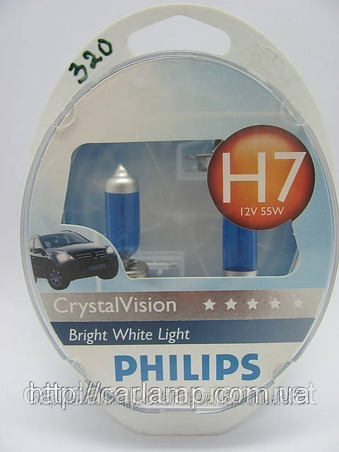 Лампи головного світла H7 Philips Crystal Vision. лампочки для авто