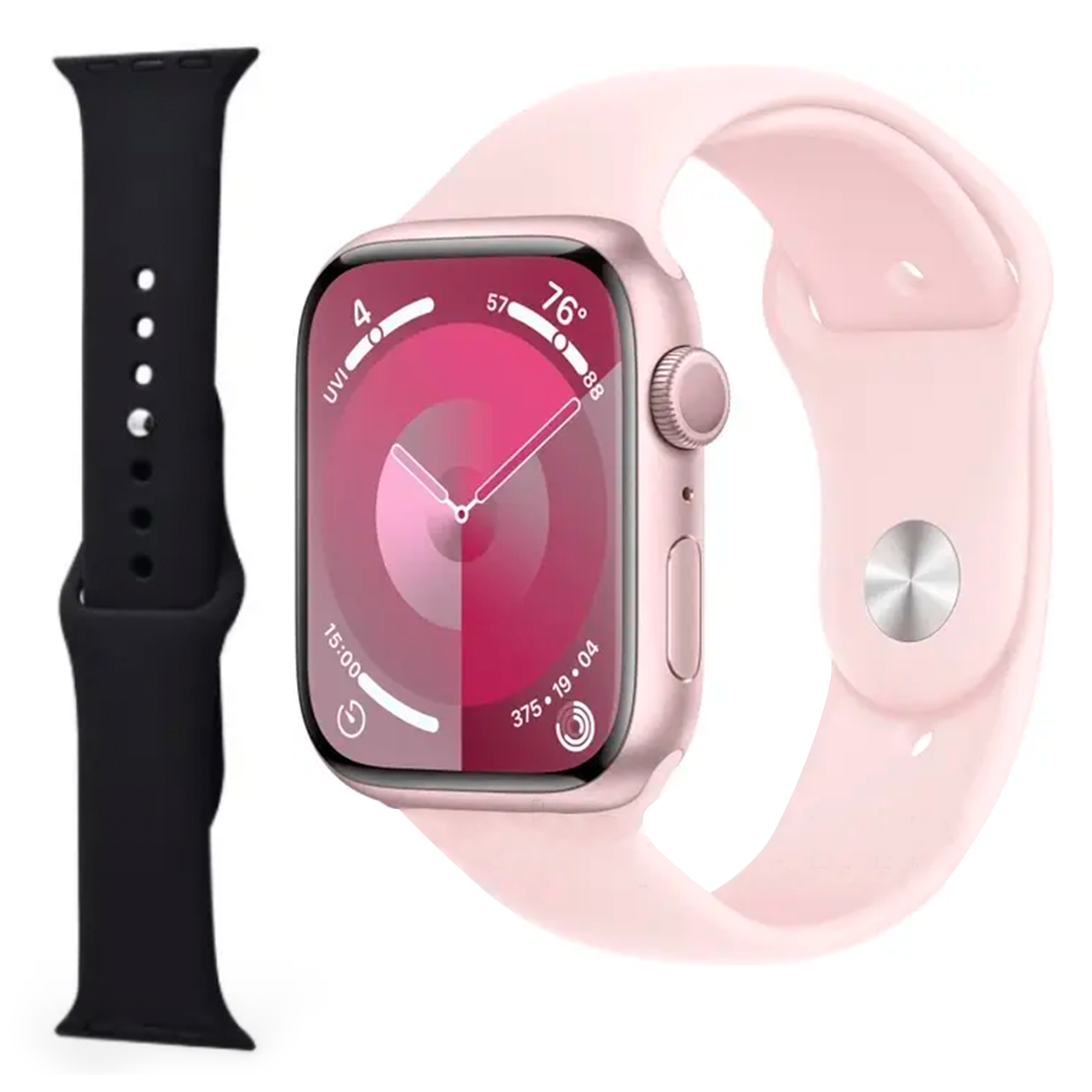 Смарт-годинник Smart Watch Series 9 Amoled 41 мм Рожевий + з ремінцем силіконовим