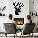 Настінний декор для дому картина лофт Олень мікс декоративне панно 20x25 см Woodyard (1164--20x25), фото 9