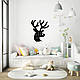Настінний декор для дому картина лофт Олень мікс декоративне панно 20x25 см Woodyard (1164--20x25), фото 10