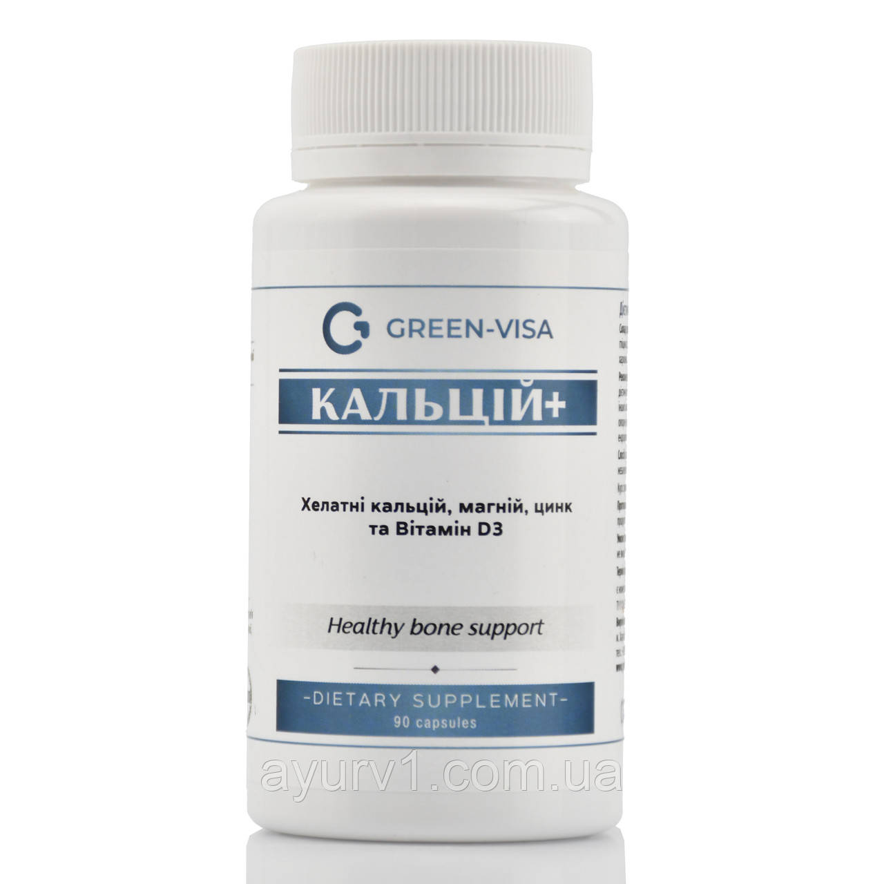 Кальцій, магній, цинк, вітамін Д3 Green-visa 90капсул
