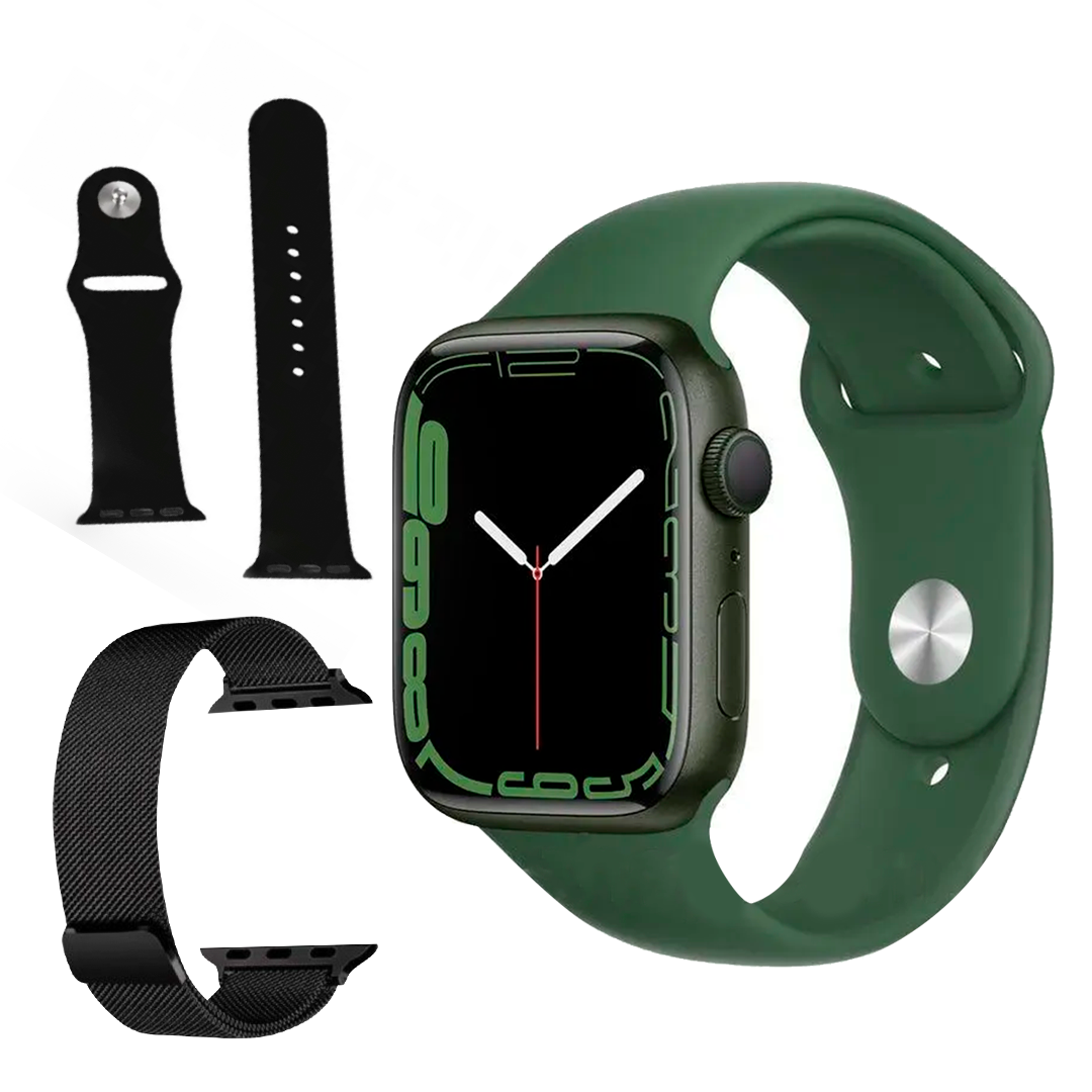 Смарт-годинник Smart Watch Series 9 Amoled 41 мм Зелений + з ремінцями силіконовим і металевим