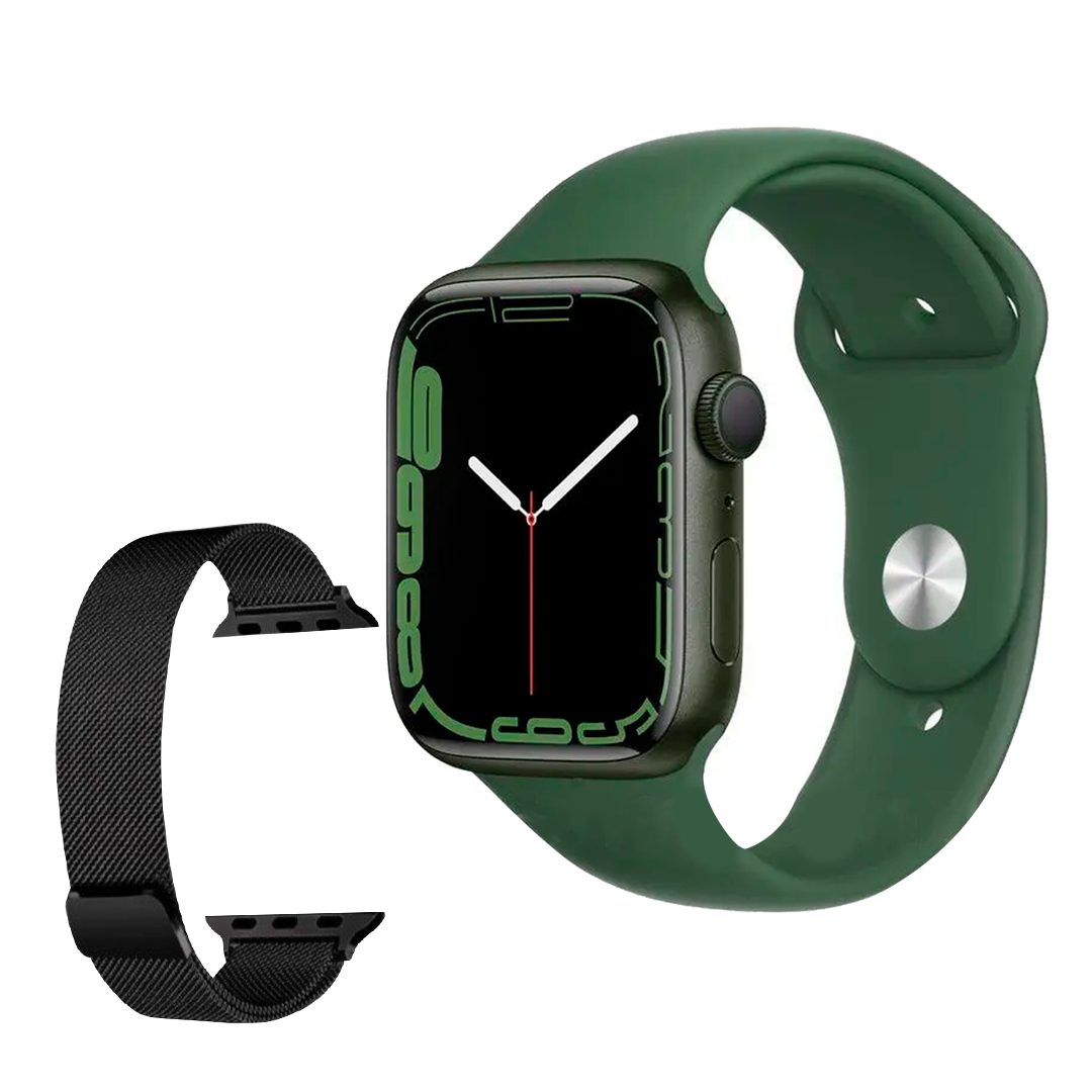 Смарт-годинник Smart Watch Series 9 Amoled 41 мм Зелений + металевий ремінець