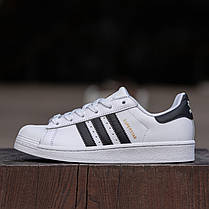 Кросівки Adidas Superstar White Black / Адідас Суперстар Білі з Чорним, фото 5