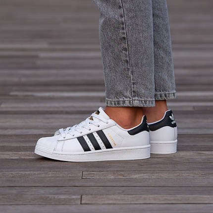 Кросівки Adidas Superstar White Black / Адідас Суперстар Білі з Чорним, фото 1