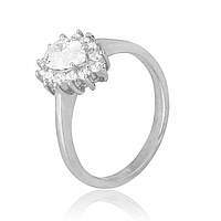 Срібна каблучка з фіанітами, Розмір 16,0, Вага: 2.8 г