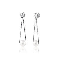 Срібні сережки з перлами