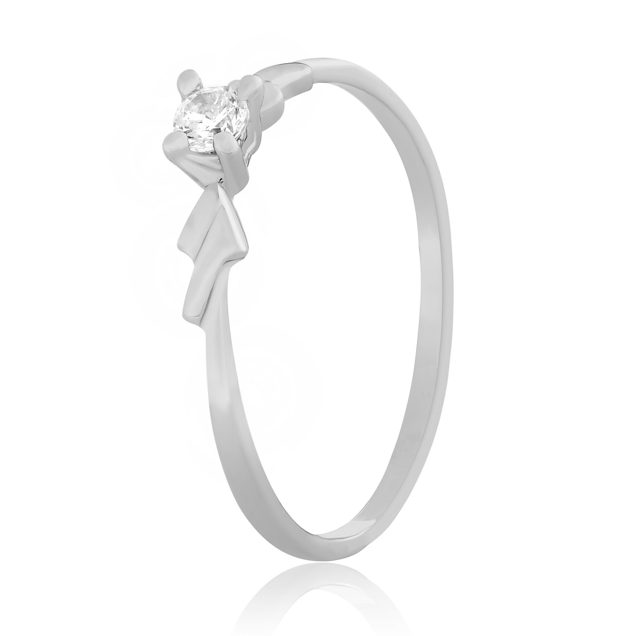 Срібна каблучка з фіанітами, Розмір 15,0, Вага: 0.7 г