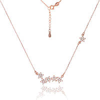 Срібне кольє в позолоті з фіанітами, Розмір 41 см x 0,1 см, Вага: 3.4 г