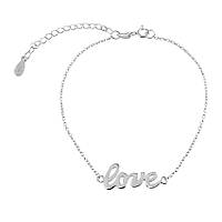 Срібний браслет Love, Розмір 17 см x 0,1 см, Вага: 1.3 г
