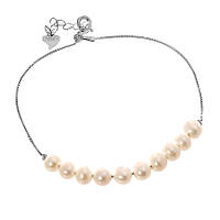 Срібний браслет з перлами, Розмір 18 см x 2 см, Вага: 3.7 г