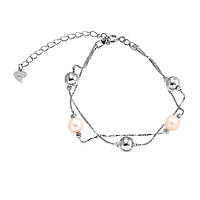 Срібний браслет з перлинами, Розмір 16 см x 0,3 см, Вага: 3.8 г