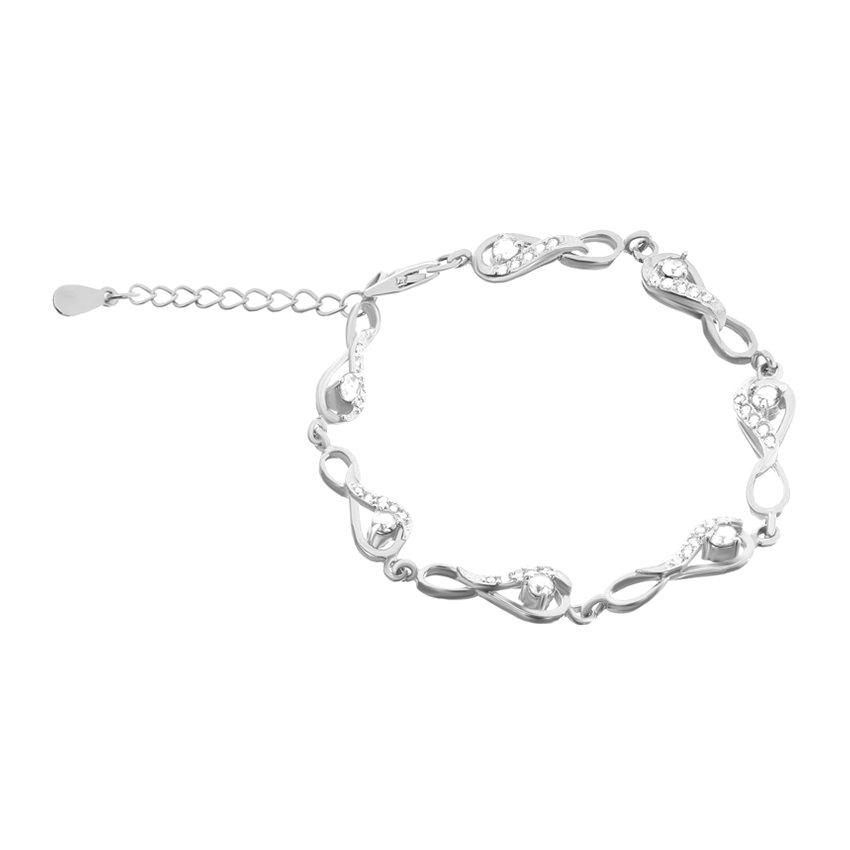 Срібний браслет з фіанітами, Розмір 16 см x 5 см, Вага: 6.2 г