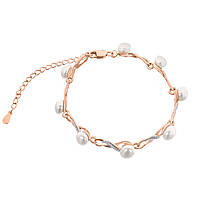 Срібний браслет в позолоті з перлами, Розмір 16,5 см x 5 см, Вага: 8.4 г