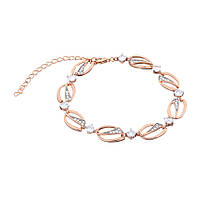 Срібний браслет в позолоті з фіанітами, Розмір 16,5 см x 5 см, Вага: 8.1 г