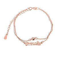 Срібний браслет в позолоті з фіанітами