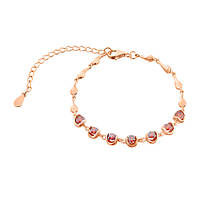 Срібний браслет в позолоті з червоними фіанітами, Розмір 16 см x 5 см, Вага: 6.0 г