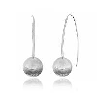 Срібні сережки кульки з родієм без вставок