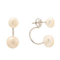 Срібні сережки з перлами