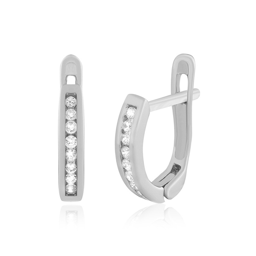 Срібні сережки з фіанітами