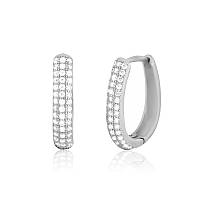 Срібні сережки з фіанітами