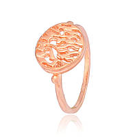 Срібна каблучка в лимонній позолоті, Розмір 17,0, Вага: 2.4 г