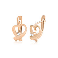 Срібні сережки в позолоті з фіанітами