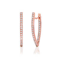 Срібні сережки в позолоті з фіанітами