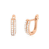 Срібні сережки в позолоті з фіанітами