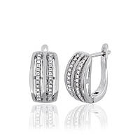 Срібні сережки з фіанітами