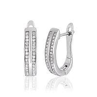 Срібні сережки з фіанітами