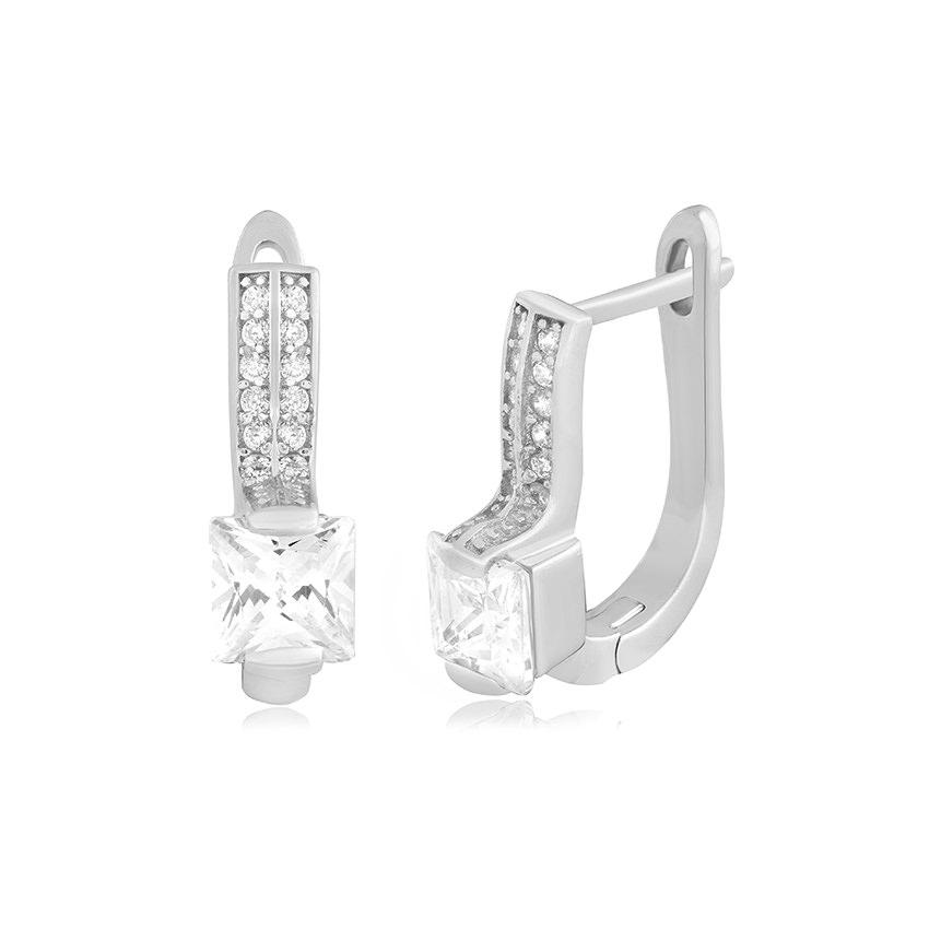 Срібні сережки з фіанітами